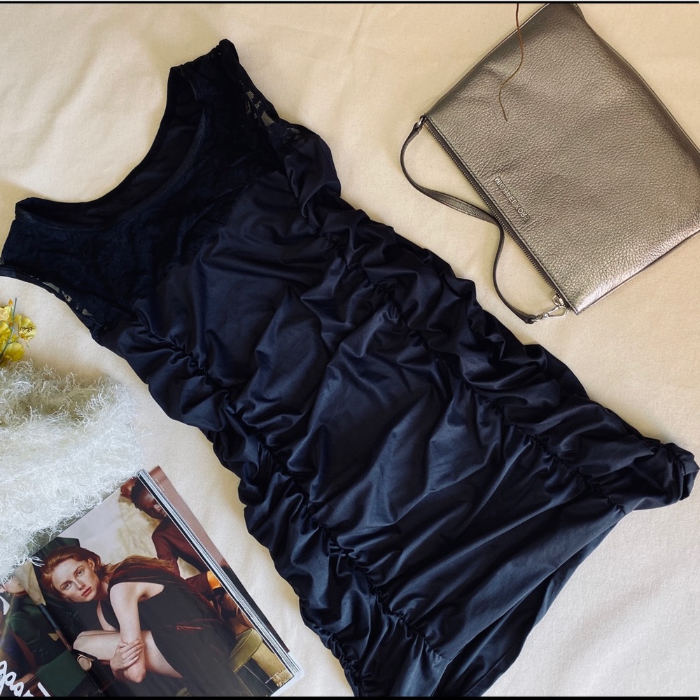 Black ruched dress